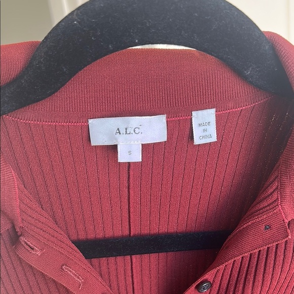 ALC Lance Rust/Sumac Asymmetrical Ribbed Bodycon Dress |  S - Picture 4 of 7